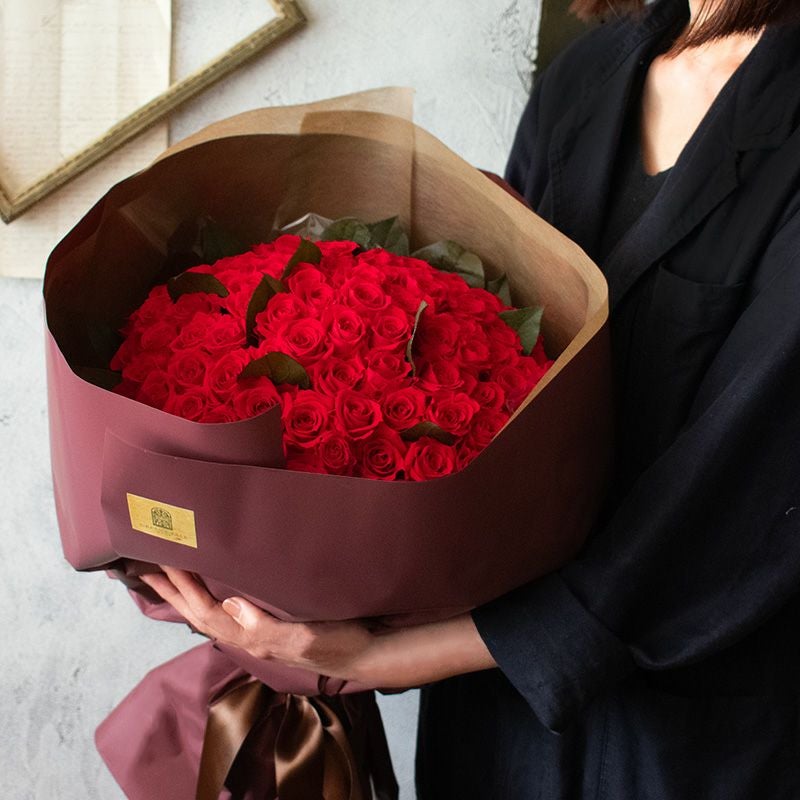108本のバラの花束で永遠を誓う プロポーズ |Red | プリザーブド